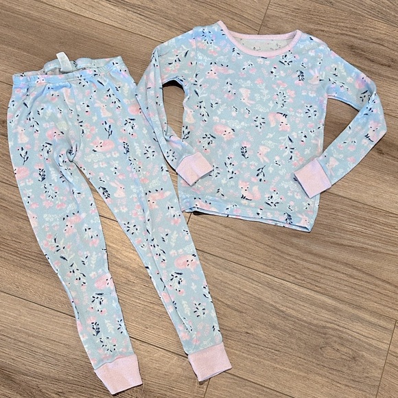 Laura Ashley Girls 5 Pastel Woodland Creatures Pajama Set for Kids - Picture 1 of 6